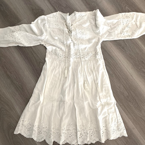 NWOT-NEVER WORN White Lace Boho Dress. Pristine condition. - Picture 2 of 11